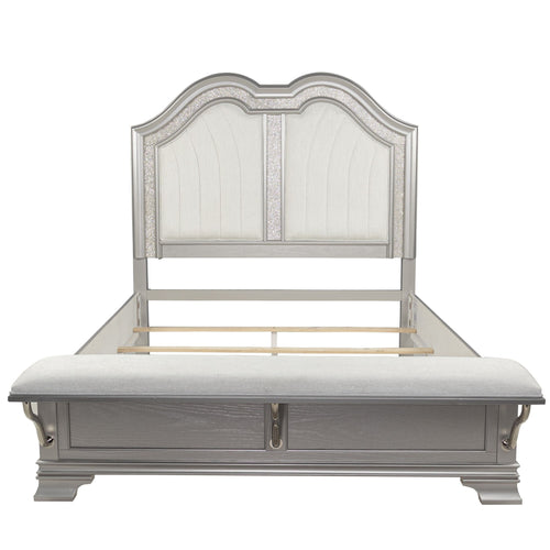 Elegant Bed With Built In Footboard Bench, USB