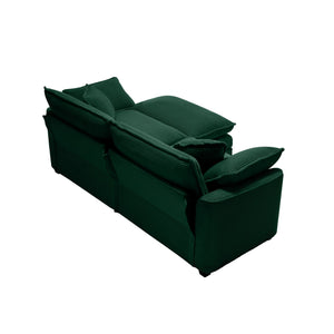 Modern Modular Cushion Sofa With Ottoman, Low Back, Deep Seating Sofa Set
