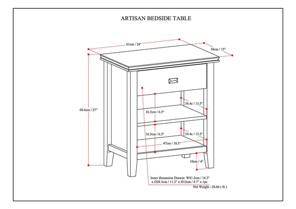 Artisan - Bedside Table - Light Brown