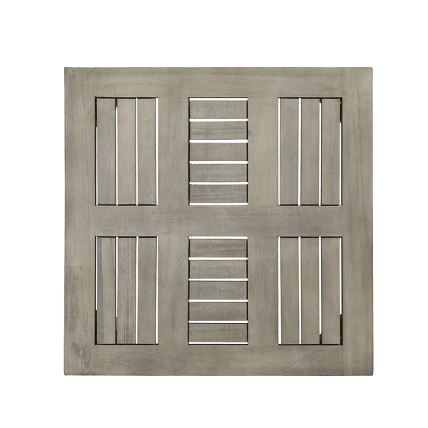 Dexterity - Outdoor Square Side Table With Wood Frame - Gray