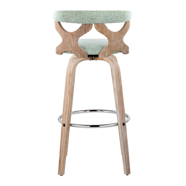 Gardenia - Contemporary Fixed Height Barstool With Swivel With Round Footrest (Set of 2)