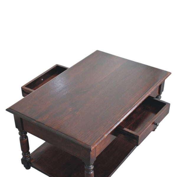 Turned Legs Drawer Table