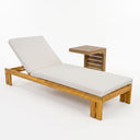Outdoor Chaise Lounge Set & Side Table, 5 Position Adjustable Patio Recliner