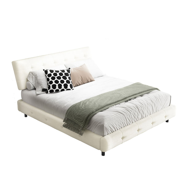 Tufted Headboard With Extra-Large Ultra-Soft Cloud Pillow Design