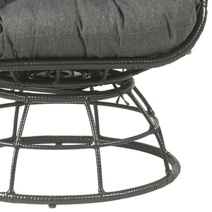 Hikre - Patio Lounge Chair & Side Table - Black / Charcoal