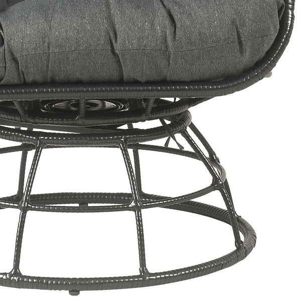 Hikre - Patio Lounge Chair & Side Table - Black / Charcoal