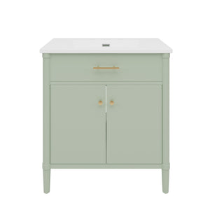 Bathroom Vanity With Sink, Soft Close Doors And Adjustable Shelf