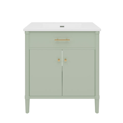 Bathroom Vanity With Sink, Soft Close Doors And Adjustable Shelf