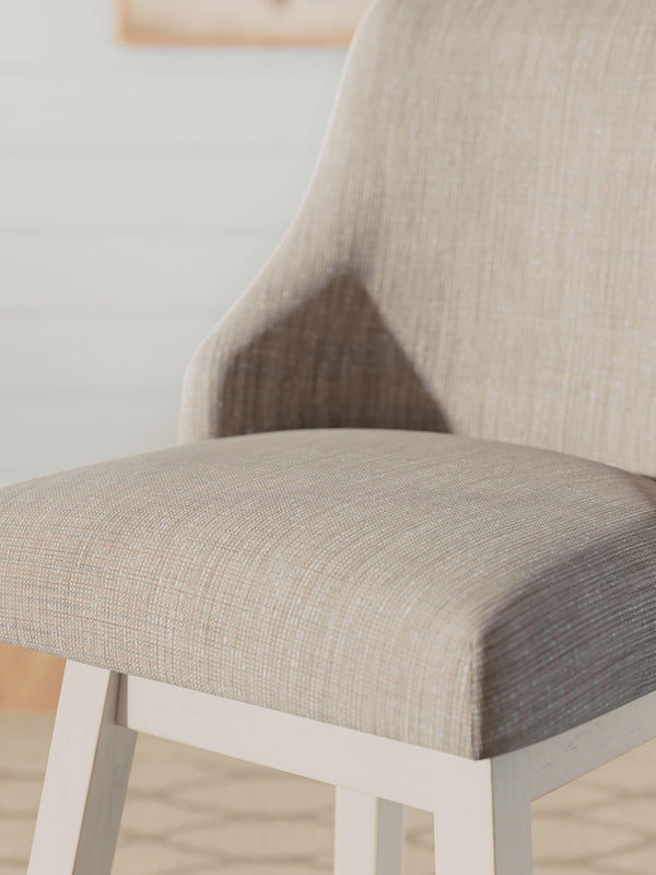 Robbinsdale - Upholstered Swivel Curved Back Barstool (Set of 2) - Antique White