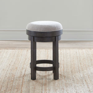 Weston - Upholstered Swivel Console Stool - Peppercorn