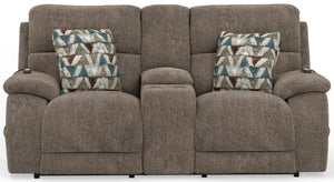 Joya - Power Headrest Power Lay Flat Reclining Console Loveseat With CR3 Heat/Massage/Lumbar/ZG