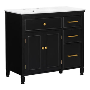 Bathroom Vanity With Sink Top, 3 Soft Closing Drawers