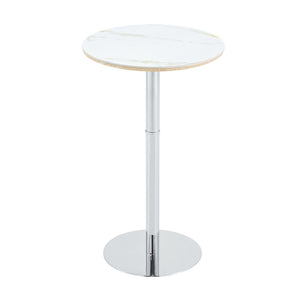 Circular Bar Table - White / Silver