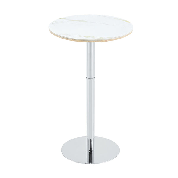Circular Bar Table - White / Silver