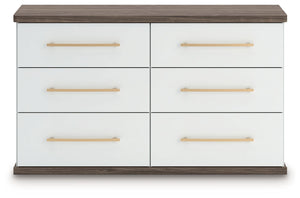 Kendanport - 3 Pc. - Dresser And 2 Nightstands - Brown / White