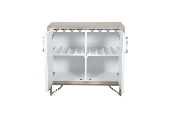 Leia - Bar Cabinet - White Mango / Ivory Bone / Gray