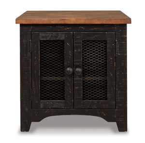 Valebeck - Rectangular End Table - Black / Brown