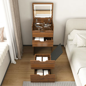 Vanity Desk With Lighted Mirror & Stool