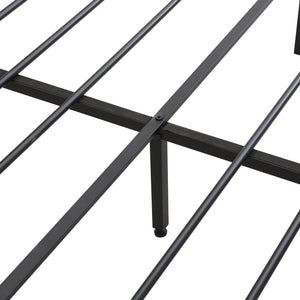 Modern Bed Frame With LED Lights, Upholstered Headboard, USB Charging