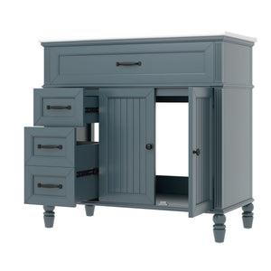 Bathroom Vanity With Sink, Freestanding Cabinet & Drawers