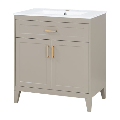 Bathroom Vanity With Sink Top, Adjustable Shelf, Door Organizers