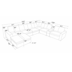 Large Seating Modular Upholstered Sectional