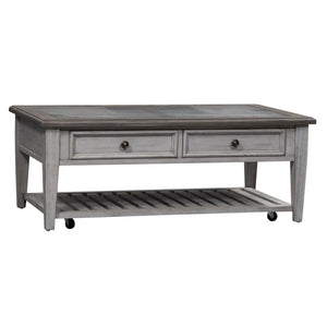 Heartland - 3 Piece Table Set - Antique White / Tobacco Tops