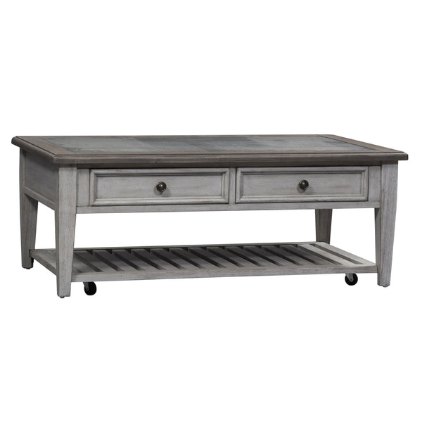 Heartland - 3 Piece Table Set - Antique White / Tobacco Tops