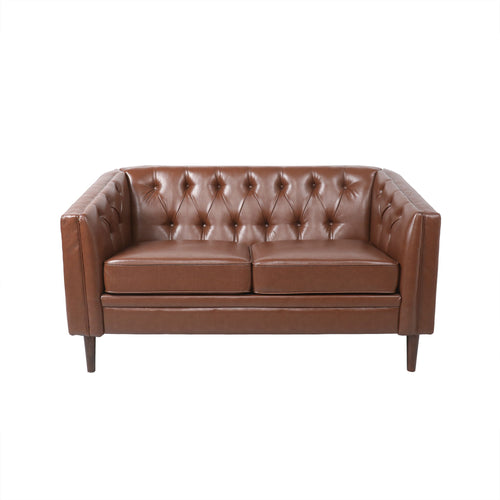 Sophisticated Loveseat With Diamond Stitched Detailing
