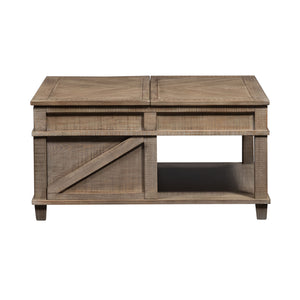 Parkland Falls - Square Lift Top Cocktail Table - Weathered Taupe