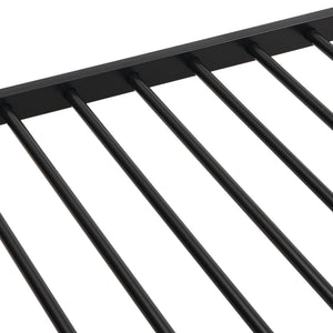 Full Over Full Modern Metal Bunk Bed With Trundle - Black
