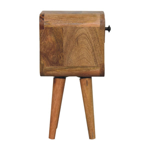 Mini California Curved Nightstand Wth Lower Slot