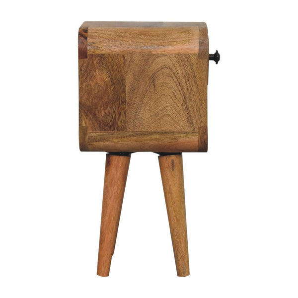 Mini California Curved Nightstand Wth Lower Slot
