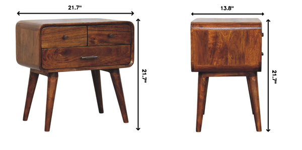 Avora - 3 Drawer Nightstand - Brown