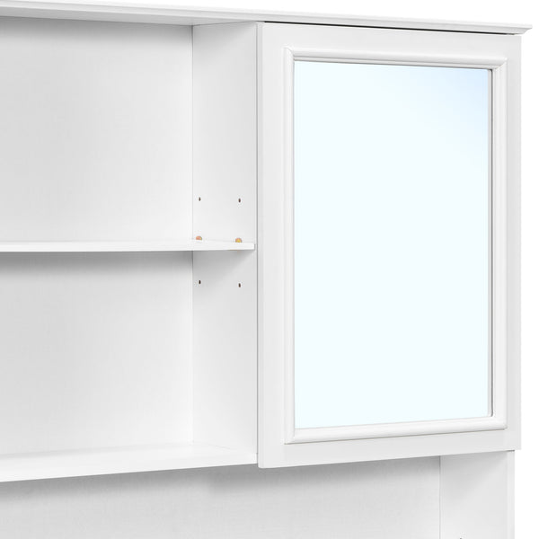 Double Sink Bathroom Vanity Set With Wall Mount Mirror Cabinet