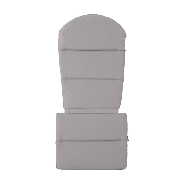 Outdoor Adirondack Chair Cushion With Water Resistant Fabric And Ties - Gray