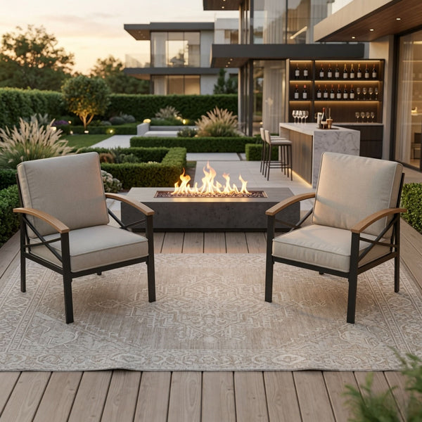 Outdoor Patio Armchair, All Weather (Set of 2)