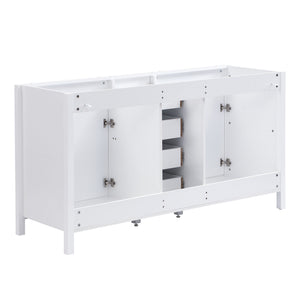 Bathroom Vanity Cabinet Only, Soft Close Doors & Drawers, 4 Drawers & 2 Double Door Cabinets - White