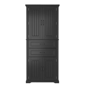 Storage Cabinet With Adjustable Shelves, 2 Drawers, Doors