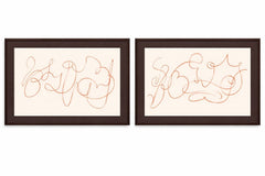 Meandering Lines Framed Print (Set of 2) - Cream