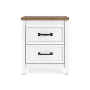 Kerisden - Two Drawer Night Stand - White / Brown