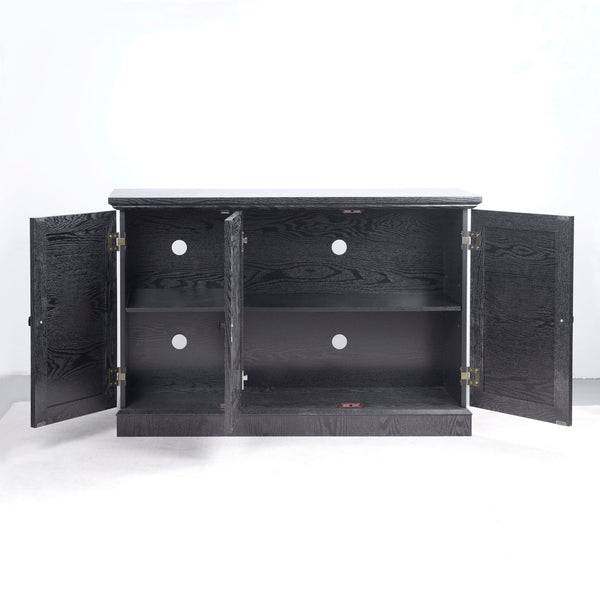 Storage Cabinet With 3 Mirrored Acrylic Doors, Adjustable Shelves