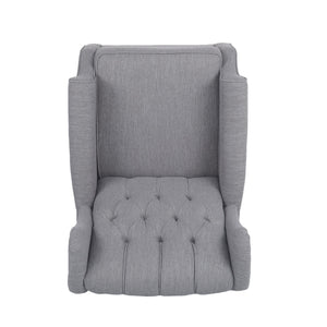Sheila - Contemporary Fabric Tufted Wingback Rocking Chair - Gray