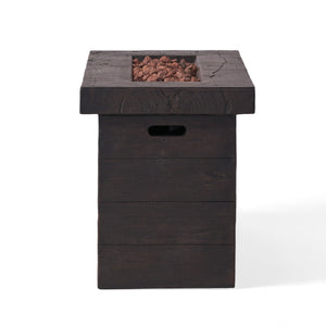 Custer - Rectangular Fire Pit 50, 000 Btu Magnesium Oxide - Brown