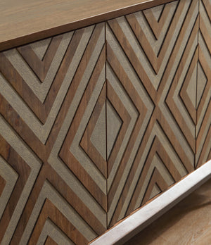 Dreggan - Accent Cabinet - Brown / Gold Finish