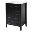 Retro Bathroom Vanity With Sink, Soft Closing Cabinet & Drawers