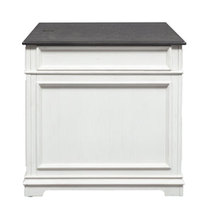 Allyson Park - Desk - Wirebrushed White / Charcoal