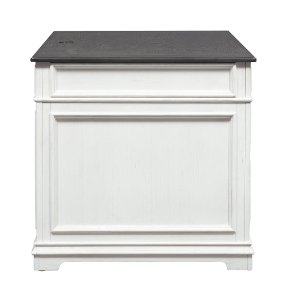 Allyson Park - Desk - Wirebrushed White / Charcoal