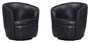 Barolo - 100% Italian Leather Swivel Club Chair (Set of 2)