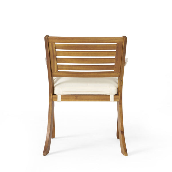 Outdoor Hermosa 5 Piece Wood Dining Set With Cushions - Teak / Beige